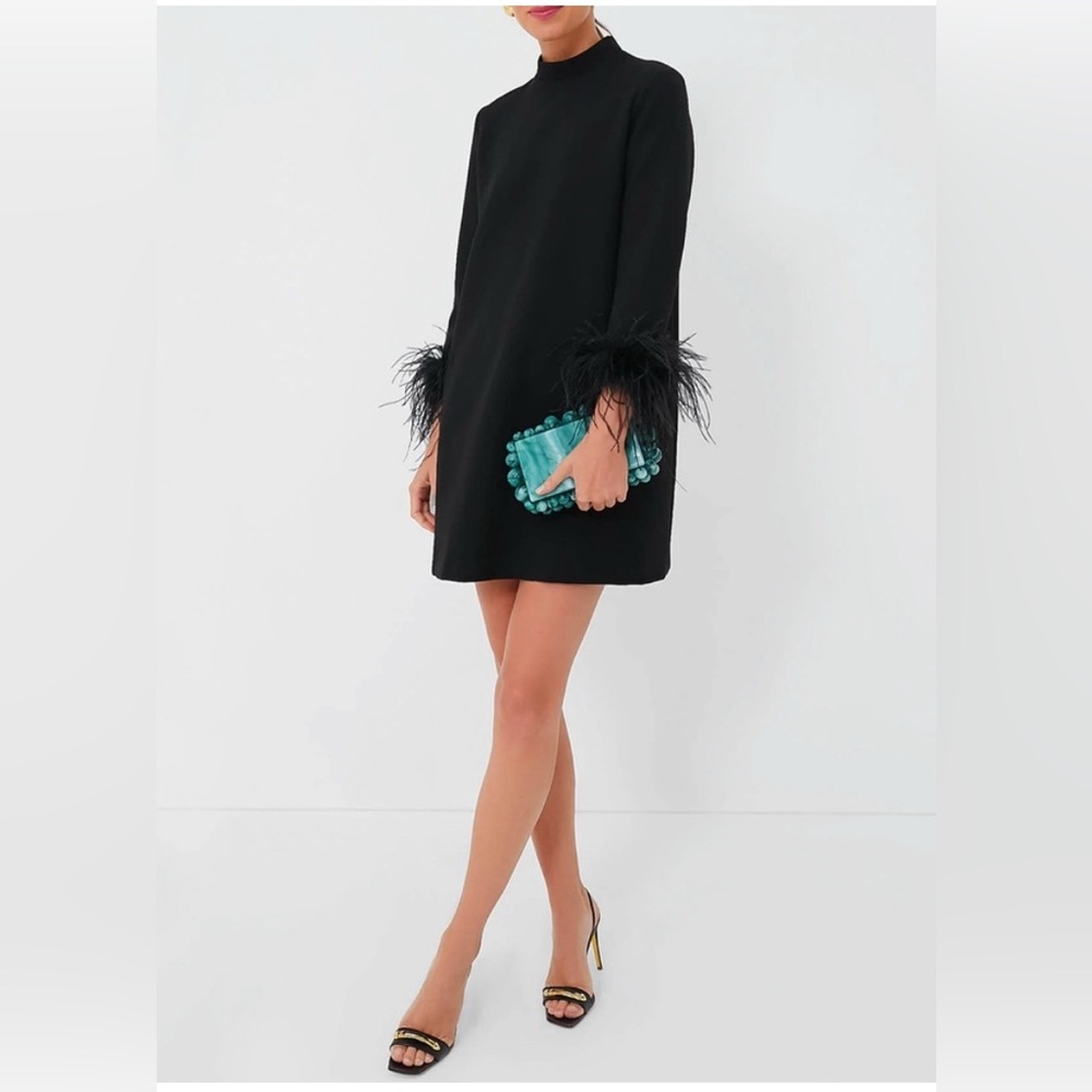 Tuckernuck | NEW Black Feather Mod Ellie Mini Cocktail Dress Size M